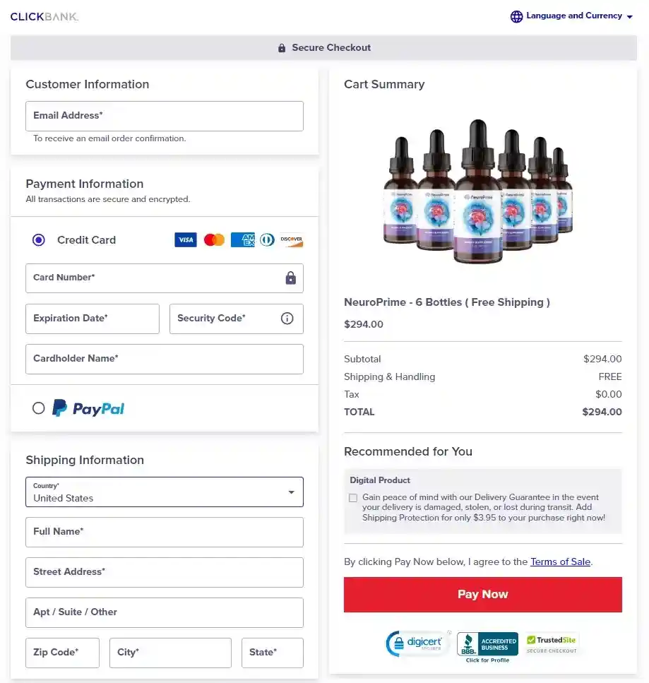 Neuroprime- Secure Page
